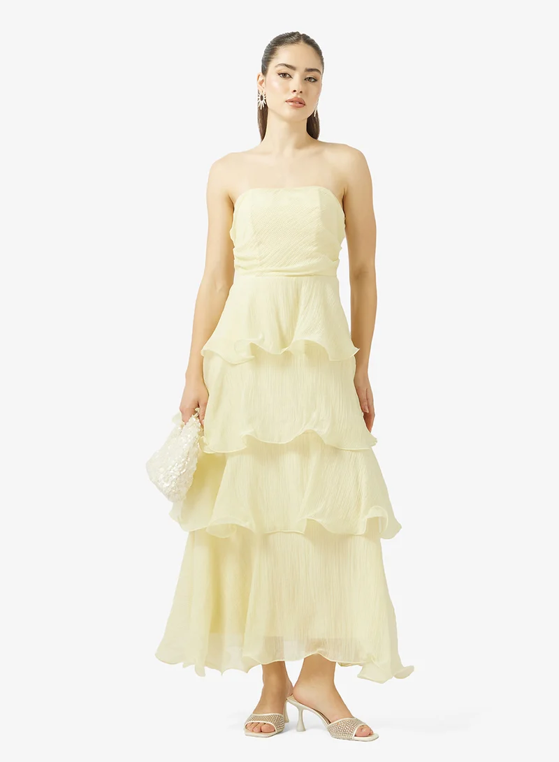 Ginger  Bandeau Tiered A Line Dress for Women | Best Price UAE